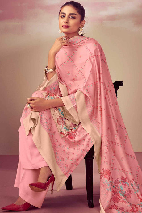 Pink Pashmina Digital Printed Palazzo Suit Set