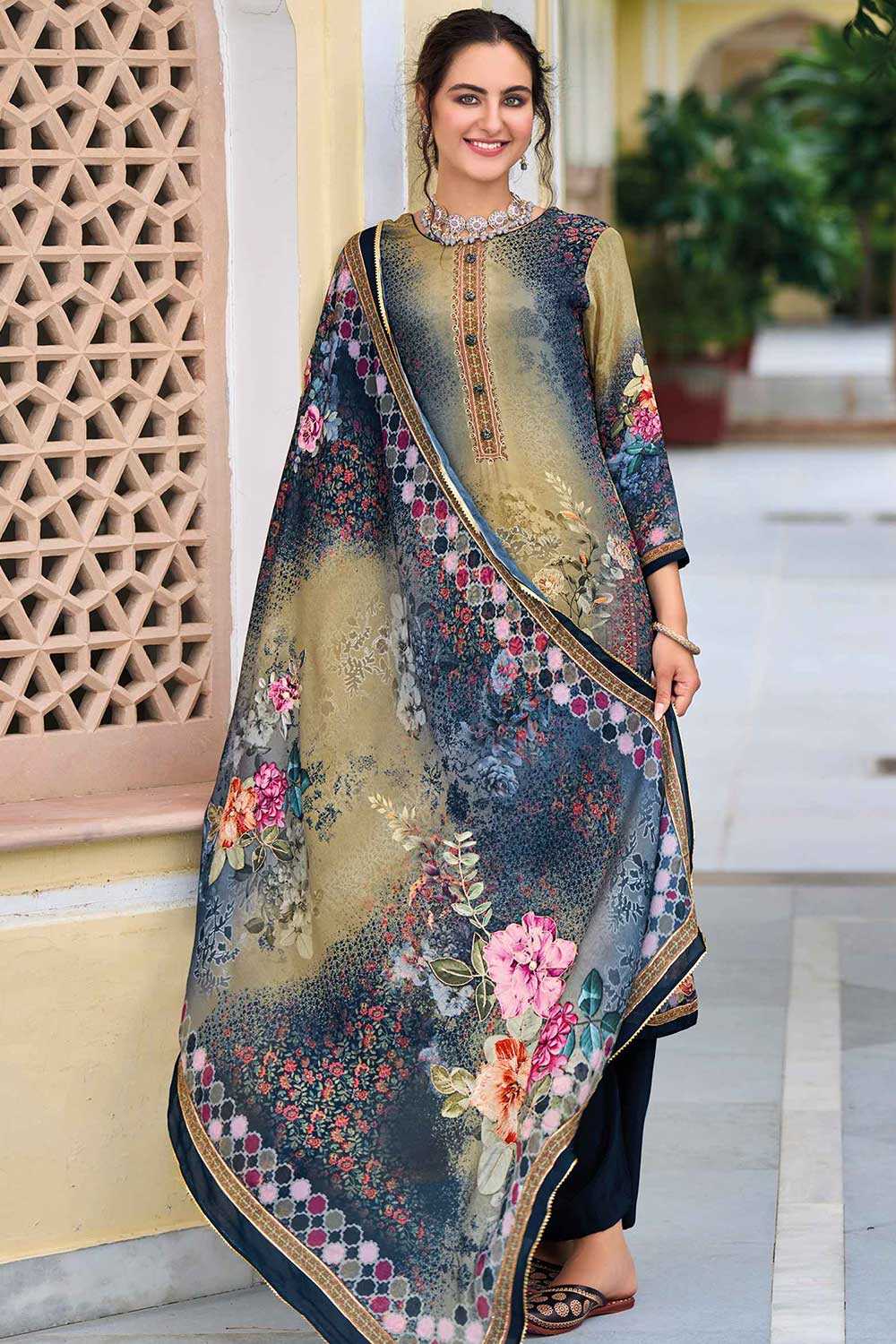 Multi Pure Crape Digital Printed Palazzo Suit Set