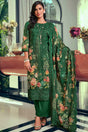 Buy Green Muslin Embroidered Kurta Suit Set Online