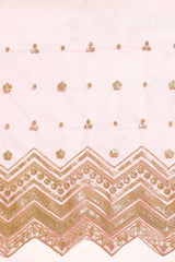 Pink Net Floral Woven Design Saree