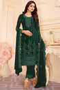 Buy Green Georgette Embroidered Kurta Suit Set Online