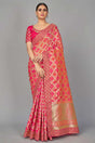 Buy Banarasi Art Silk Woven Saree in Pink Online