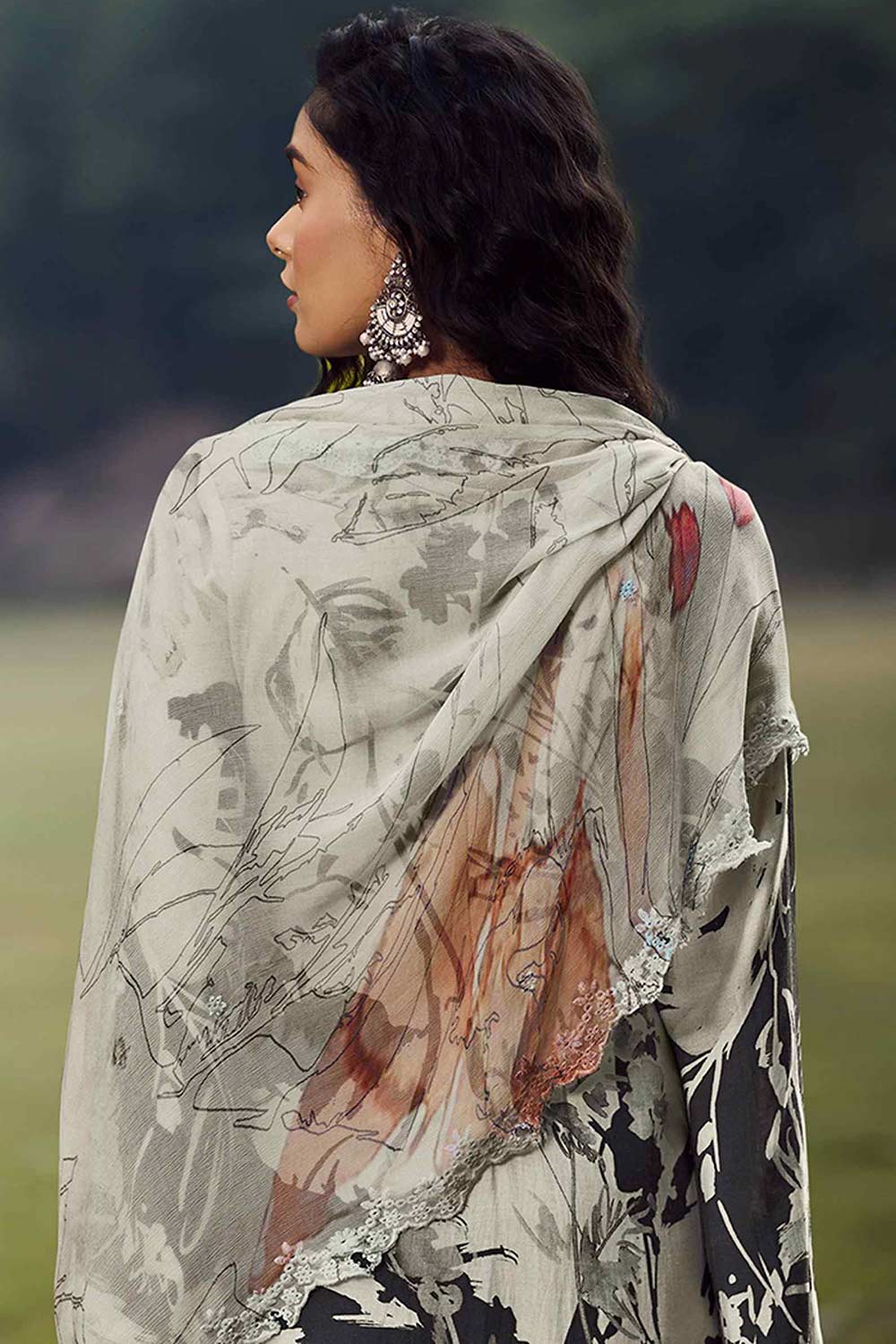 Buy Multi Muslin Digital Printed  Salwar Suit Online - Front