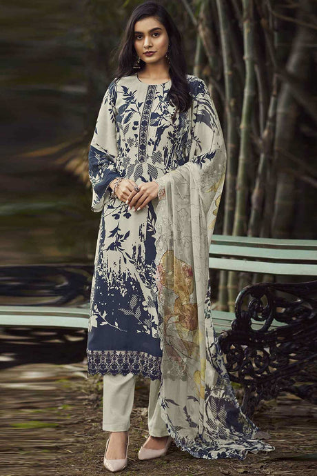 Buy Multi Muslin Digital Printed  Salwar Suit Online