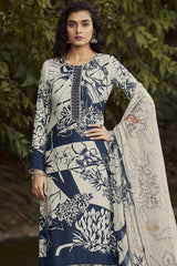 Buy Multi Muslin Digital Printed  Salwar Suit Online - Side