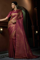 Pink Art Silk Woven Saree