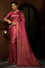 Light Pink Art Silk Woven Saree