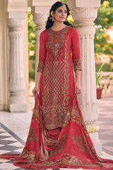 Magenta Muslin Digital Printed Salwar Suit