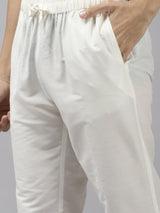Buy Men's Teal Art Silk Woven Thread Work Kurta Pajama Set Online - Side