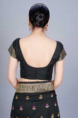 Buy Banarasi Art Silk Woven Saree in Black - Zoom In