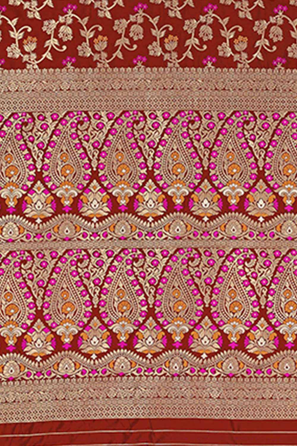 Buy Banarasi Art Silk Woven Saree in Maroon - Zoom Out