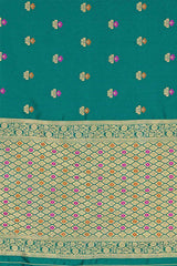 Buy Banarasi Art Silk Woven Saree in Teal - Zoom Out