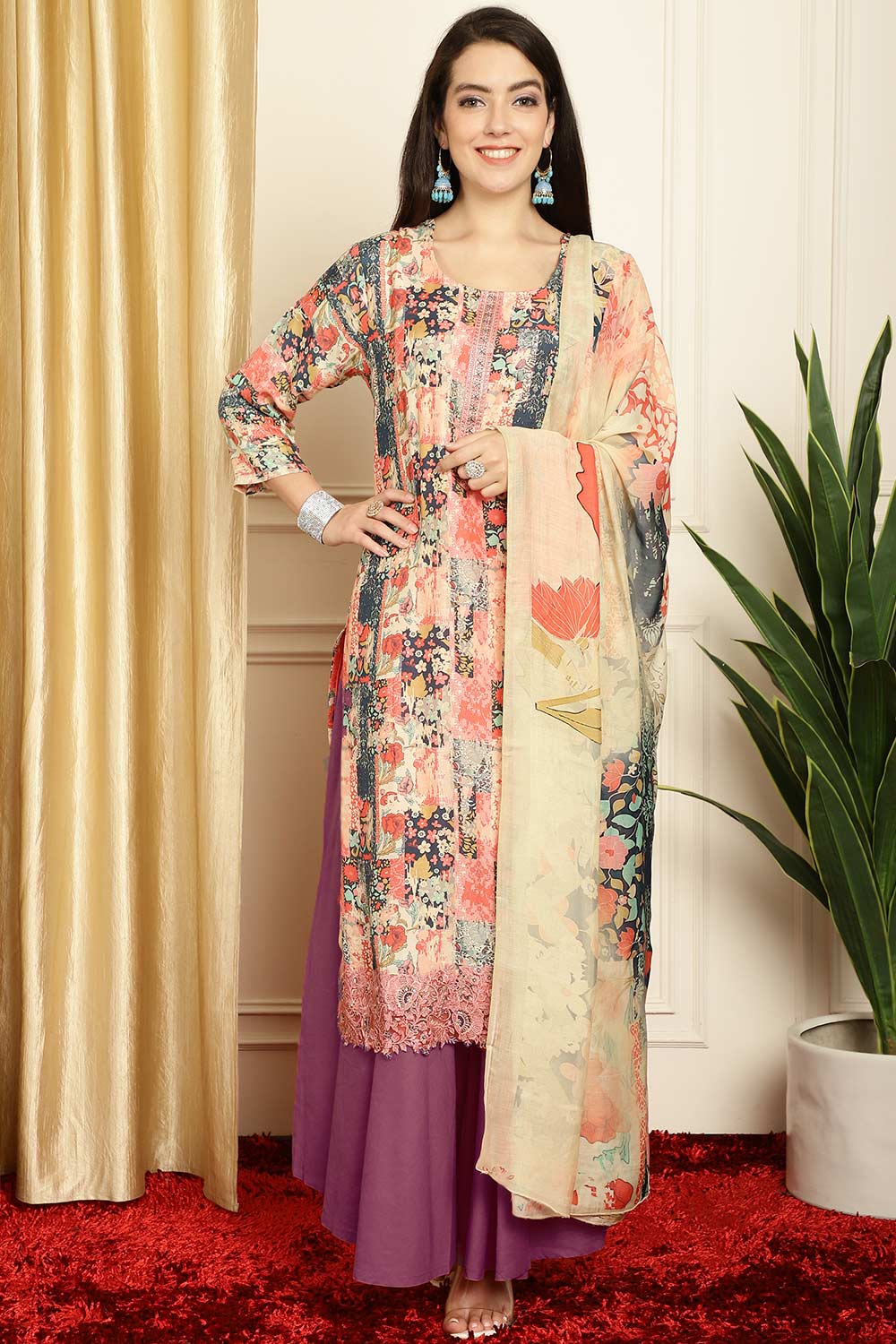 Multi Muslin Digital Printed Salwar Suit