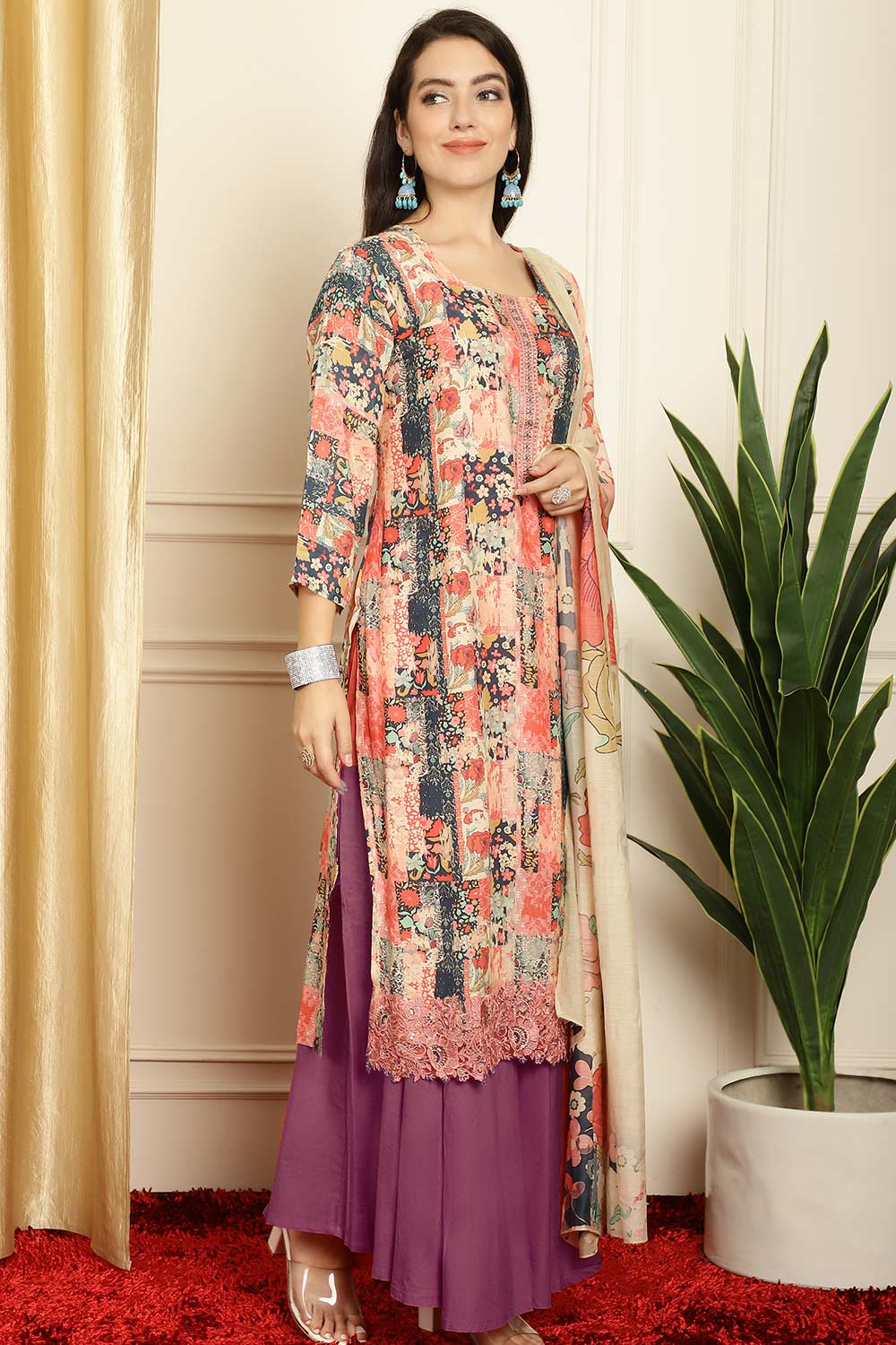 Multi Muslin Digital Printed Salwar Suit