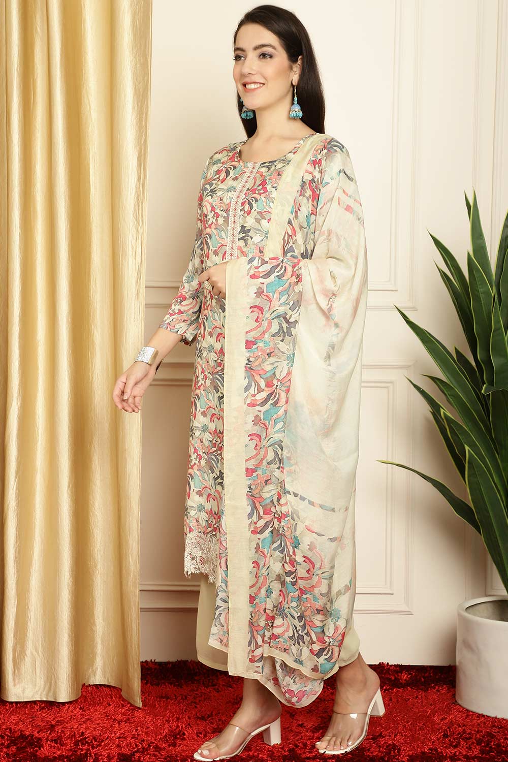 Multi Muslin Digital Printed Salwar Suit