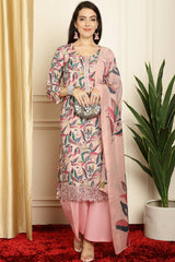 Pink Muslin Digital Printed Salwar Suit