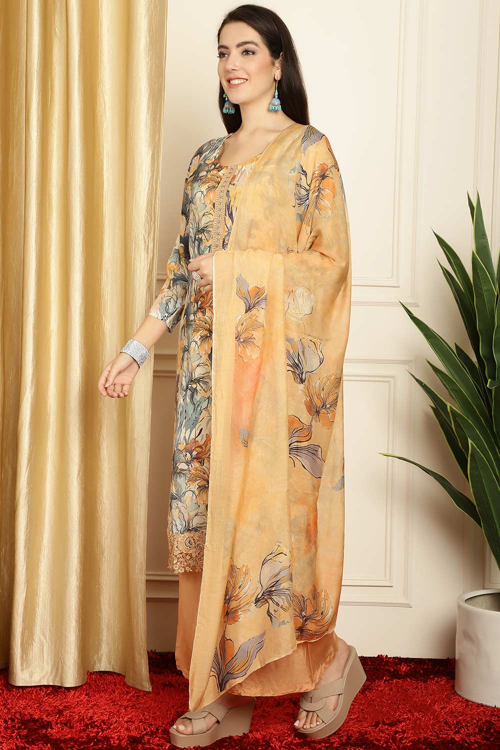 Multi Muslin Digital Printed Salwar Suit