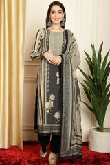 Black Pashmina Digital Printed Salwar Suit