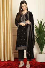 Black Georgette Embroidered Salwar Suit