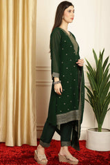 Green Georgette Embroidered Salwar Suit