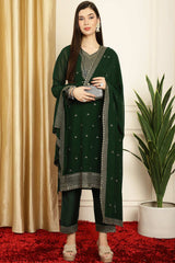 Green Georgette Embroidered Salwar Suit