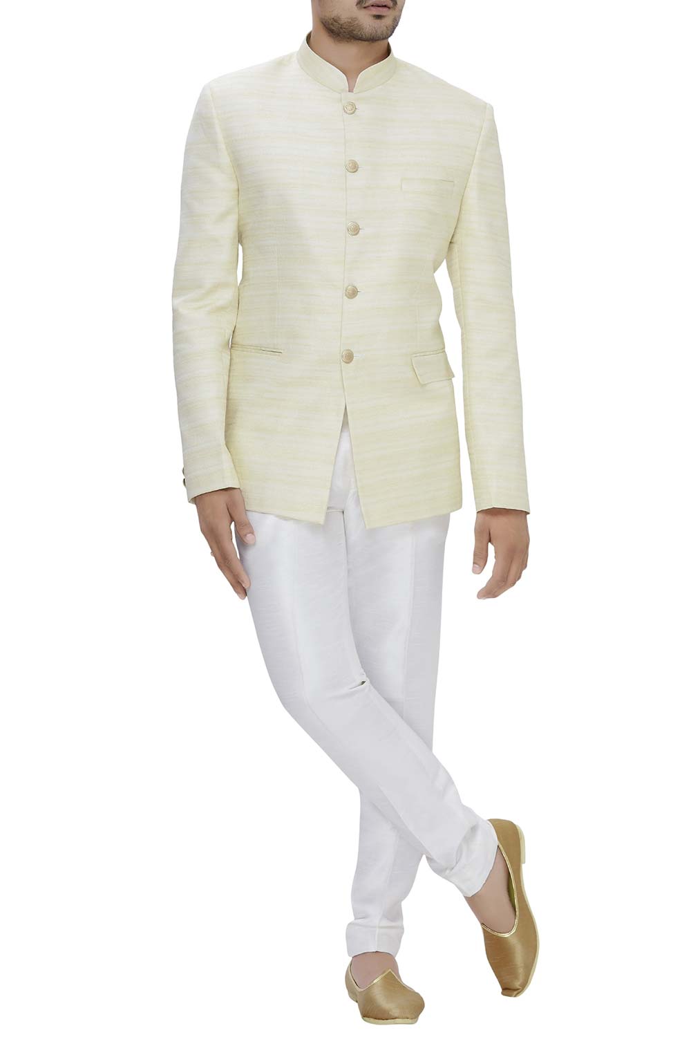 Men's Art Silk Solid Jodhpuri Jacket