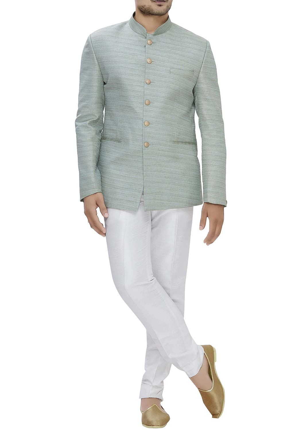 Men's Art Silk Solid Jodhpuri Jacket