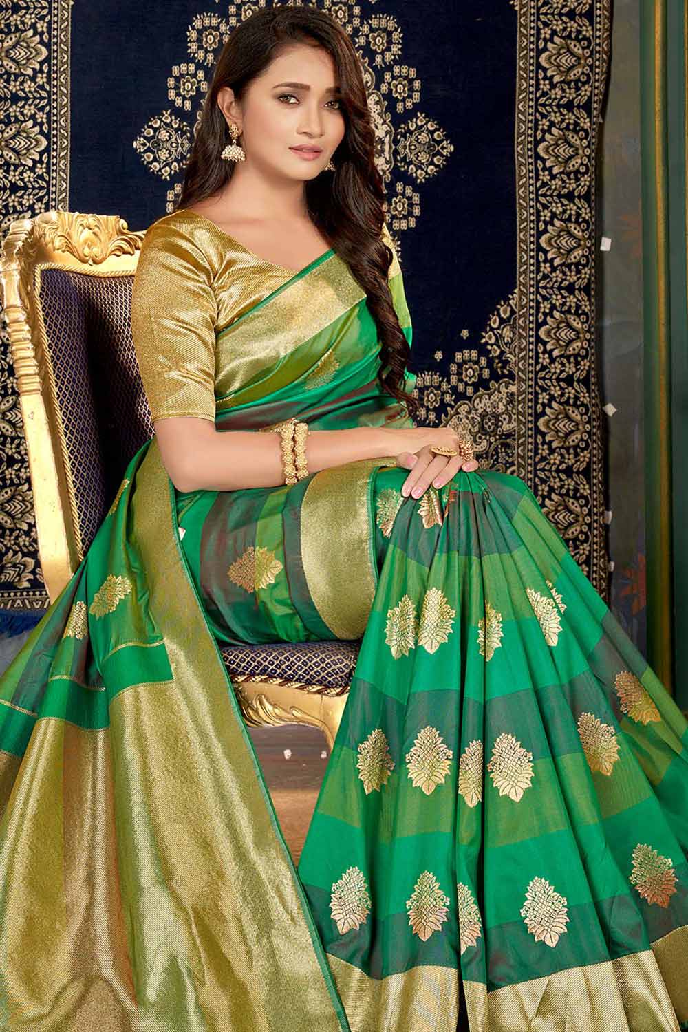 Buy Banarasi Art Silk Woven Saree in Multicolor Online