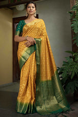 Mustard Art Silk Zari Saree