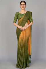 Buy Art Silk Woven Saree in Green Online