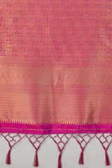 Buy Art Silk Woven Saree in Magenta - Zoom Out