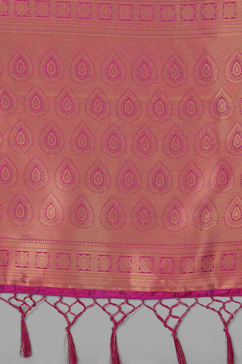 Buy Art Silk Woven Saree in Purple - Zoom Out