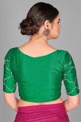 Buy Art Silk Woven Saree in Magenta - Zoom In