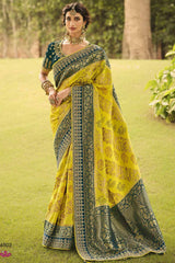 Buy Dola Art Silk Woven Saree in Green