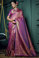 Wine Art Silk Zari Saree