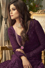 Purple Georgette Embroidered Anarkali Salwar Kameez