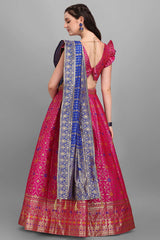 Rani Pink Jacquard Woven Lehenga Choli