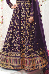 Violet Soft Net Embroidered Wedding Dress