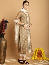 Mouse  Chanderi Printed Kurta Set