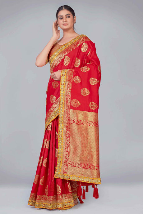 Red Banarasi Silk woven Saree