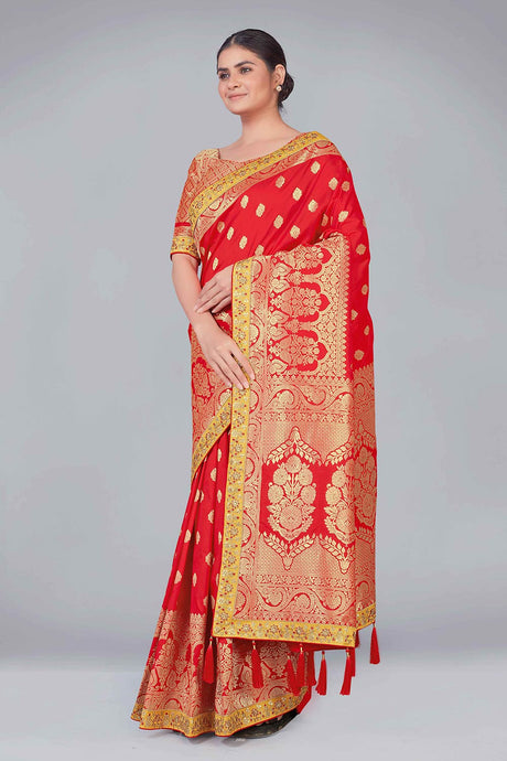 Red Banarasi Silk woven Saree