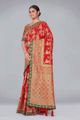 Red Banarasi Silk woven Saree