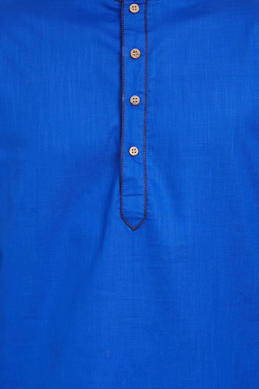 Buy Men's Blended Cotton Solid Kurta Set in Royal Blue Online - Front