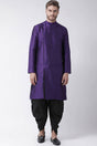 Buy Men's Art Silk Solid Kurta Set in Purple Online