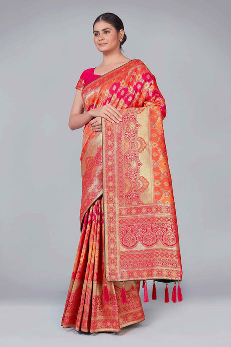 Multi-Color Banarasi Silk woven Saree