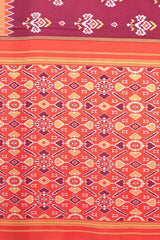 Maroon Patola silk printed Saree