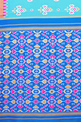 Turquoise Patola silk printed Saree
