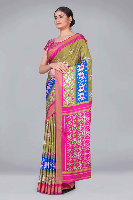 Olive Patola silk printed Saree