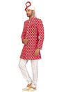 Buy Men's Art Silk  Embroidery  Sherwani Set in Rani Pink Online