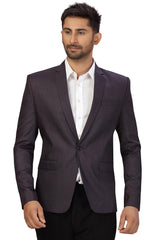 Buy Men's Suiting Fabric  Solid Blazer in Dark Purple  Online - Front